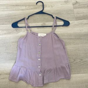 PURPLE BUTTON UP TANK TOP